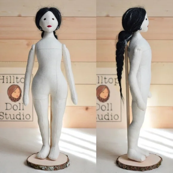 Fabric Doll "Willow" Handcrafted Textile Cloth Heirloom Primitive Doll - Picture 6 of 15